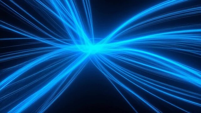 Blue light streaks on dark background