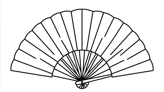 Black Handheld Fan With Lines.
