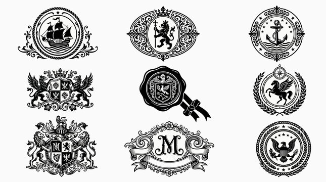 Vintage Emblems and Crests Collection.