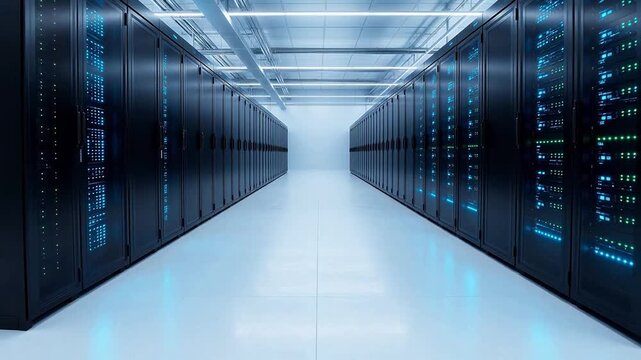 server room with rows of data servers