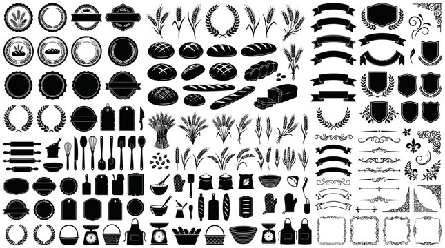 Various black icons on white background.