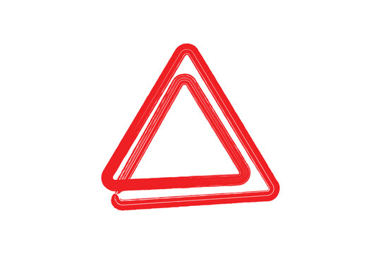 Triangle brush stroke grunge outline icon textured geometric symbol