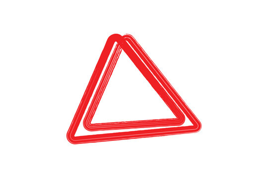 Triangle brush stroke grunge outline icon textured geometric symbol