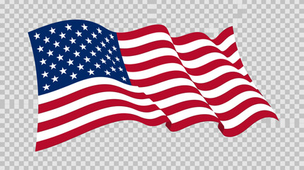 Fototapeta premium 4th July, Independence day of America. American flag, USA flag, waving flag, patriotic symbol, vector illustration Vector