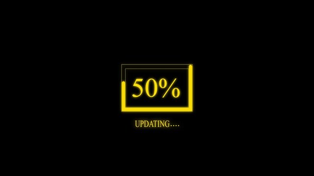 Yellow Updating Progress Bar Animation with Percentage Counter. 0 to 100 . 41k video 