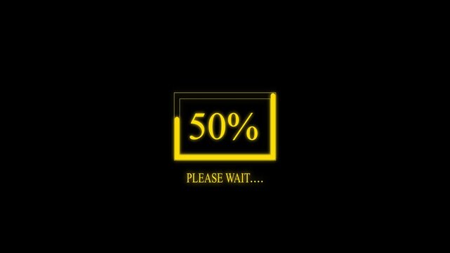 Yellow Please Wait bar 0 to 100 and percentage Futuristic progress loading bar 0-100 percent in 4k
 
