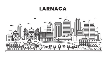 Obraz premium Larnaca Skyline Illustration Vector