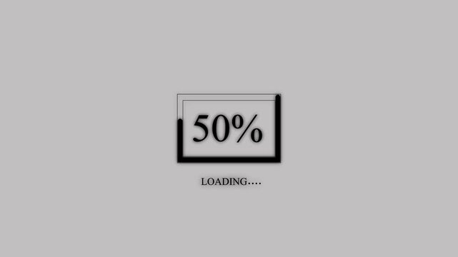 Block Loading Progress Bar Animation with Percentage Counter 0 to 100 .4 k Video