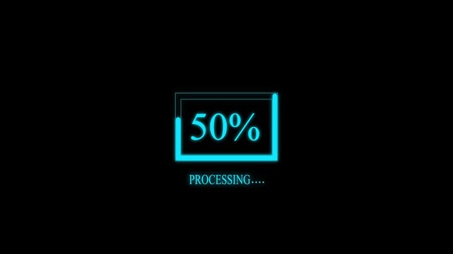 0 to 100 Processing Bar Animation with Percentage Counter 4 k video 