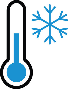Frozen weather thermometer vector graphic