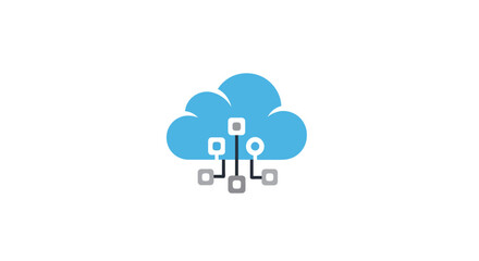 Obraz premium Cloud computing illustration of data storage and network connectivity with graphic design
