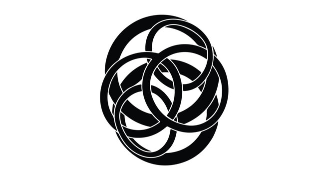 Circles overlap in a continuous chain representing unity and infinite connection.