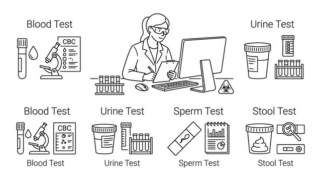Medical laboratory tests and analysis.