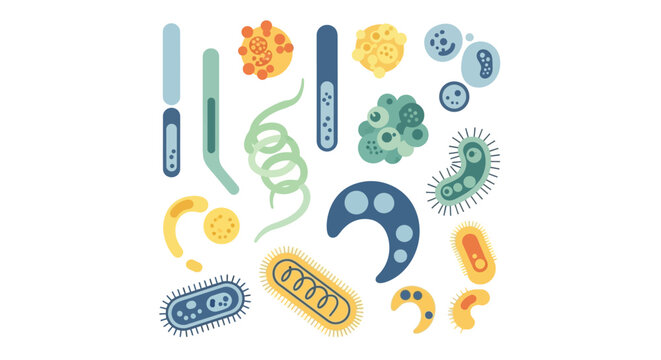 Collection of Diverse Microorganisms and Bacteria.