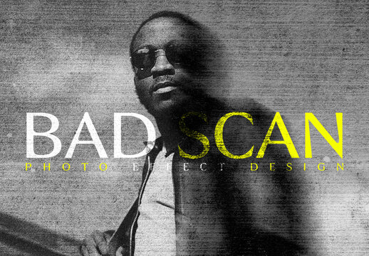 Bad Scan Photo Effect Mockup