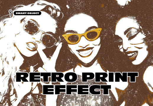 Retro Print Photo Effect Template