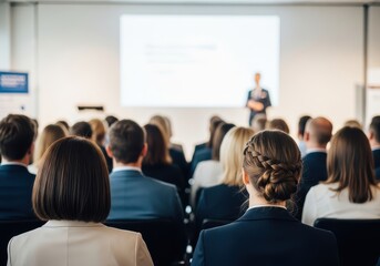 Obraz premium Professional Business People Attending a Corporate Seminar and Listeni