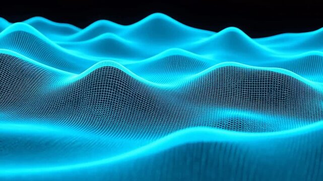 Blue Wavy Grid Pattern