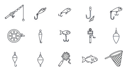 Fishing Equipment Icon Set © Mangnu