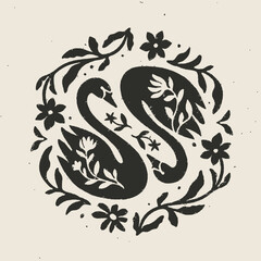 Obraz premium Large Letter S with Floral Design.