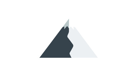 Fototapeta premium Minimalist Mountain Peak Silhouette with Snow.