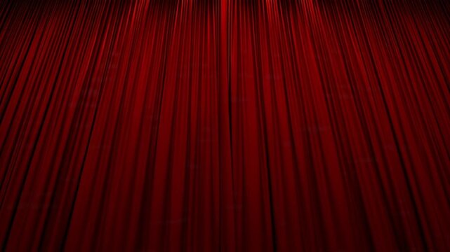 Closed Red Velvet Stage Curtain.