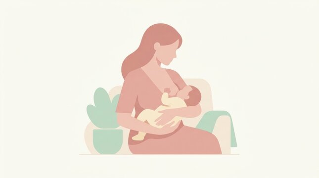 A mother is nursing her newborn in a cozy indoor setting during daytime. The scene shows the bond between them.