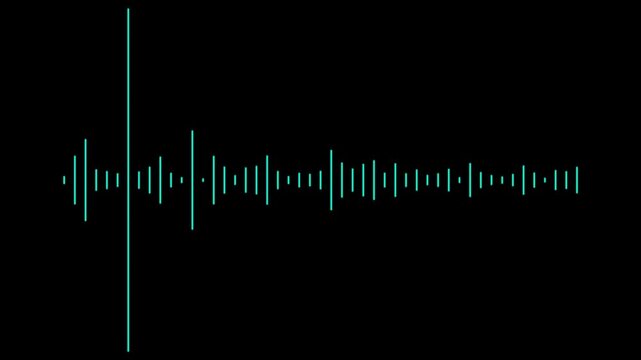 wave audio pulse for audio graph.Monochrome volume audio lines, Abstract music wave, radio signal frequency and digital voice visualisation. 4K Video motion graphic animationwave audio pulse for audio