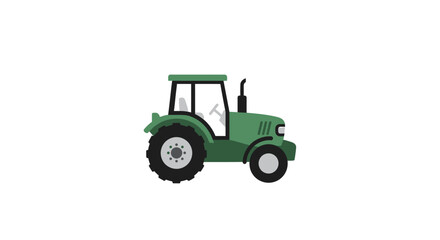 Naklejka premium Green tractor illustration on white background representing farming and agricultural machinery