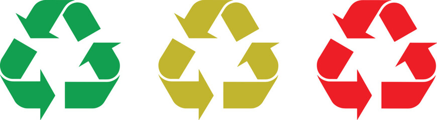 Recycling symbol icon set in green and black, universal recycle icon good looking design most nice design © JOBAER GRAPHIC