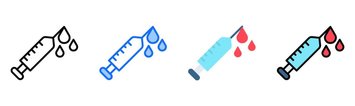 Syringe Icon Collection Set Multiple Style