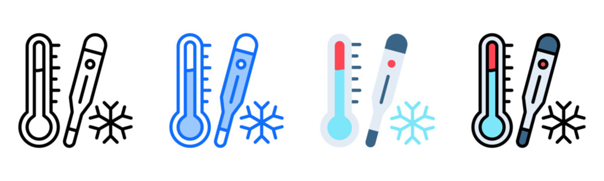 Thermometer Icon Collection Set Multiple Style