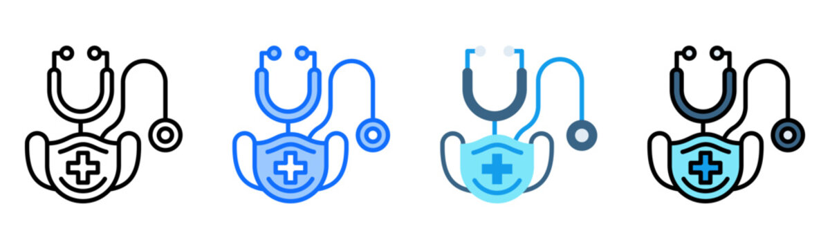 Medical Mask Icon Collection Set Multiple Style