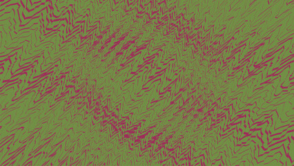 Fototapeta premium Olive green background with dense pink glitch lines and distorted geometric scribbles forming intricate organic texture