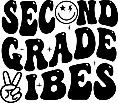 Second Grade Vibes retro Illustration 