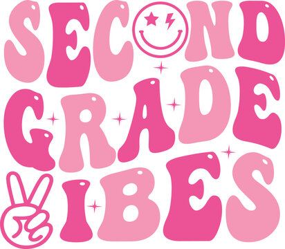 Second Grade Vibes retro Illustration 