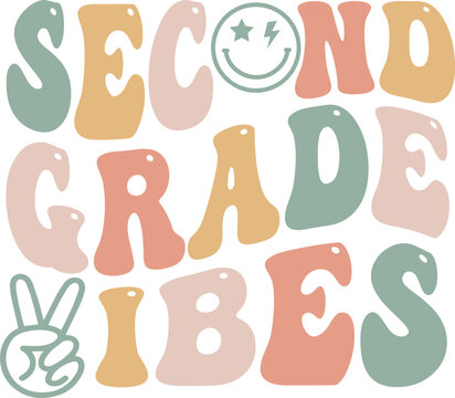 Second Grade Vibes retro Illustration 
