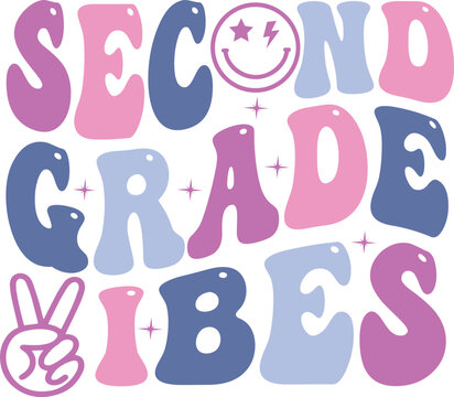 Second Grade Vibes retro Illustration 