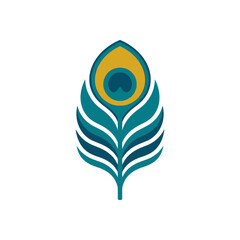 Obraz premium A stylized graphic illustration of a colorful bird feather