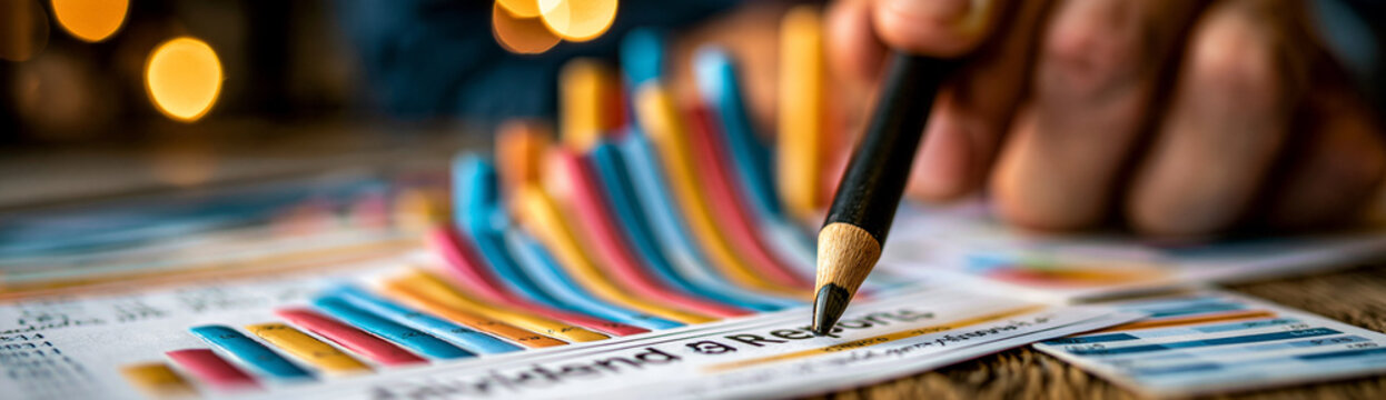 A side view of an investor studying dividend reports and growth projections, with financial documents spread out on a desk. The image emphasizes the analytical approach to maximizing stock investment