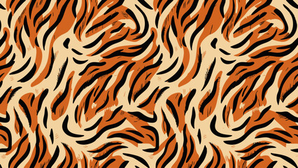 Tiger Stripe Seamless Vector Pattern for Textile Background © AnwarHosan