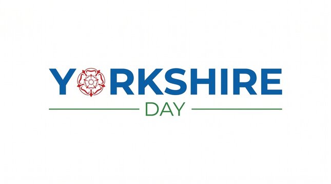 Yorkshire day logo design with white rose symbol yorkshire identity heritage