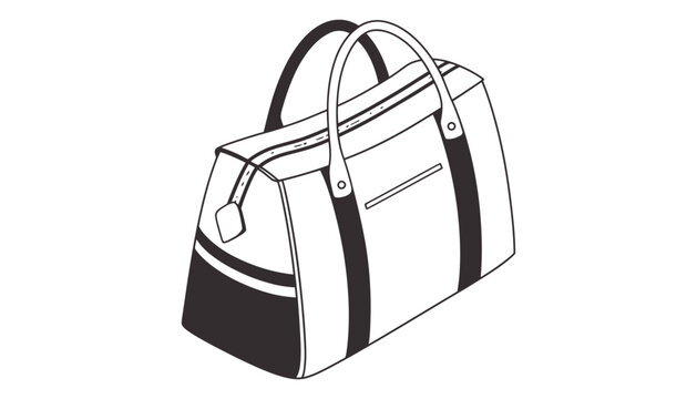 Modern travel duffle bag icon illustration with accessory