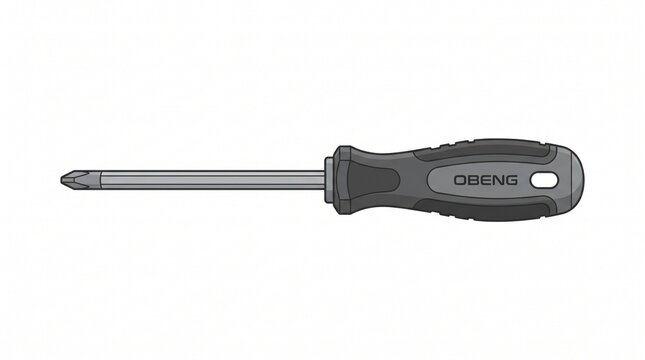 Detailed vector illustration of a versatile cross-head screwdriver, an essential hand tool for household repairs, assembly, and professional maintenance tasks
