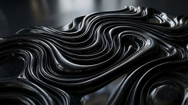 Black molten lava rock formation closeup.