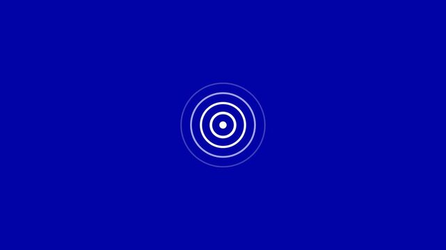 Royal blue Neon Circles, Blank Round Glowing Shapes on Dark Background