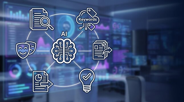 AI Document Summarization and Data Insights Concept