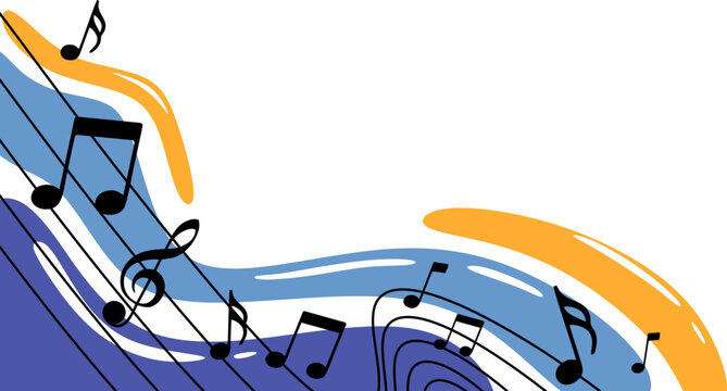 Abstract Musical Notes Corner