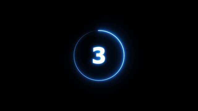5 seconds countdown timer animation, 0-5 counting up seconds neon number Countdown animation from 0 to 5 second.Neon glowing 0 to 5 second countdown animation ,countdown time concept,