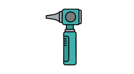 Fototapeta premium Cartoon illustration of a medical otoscope for ear examination